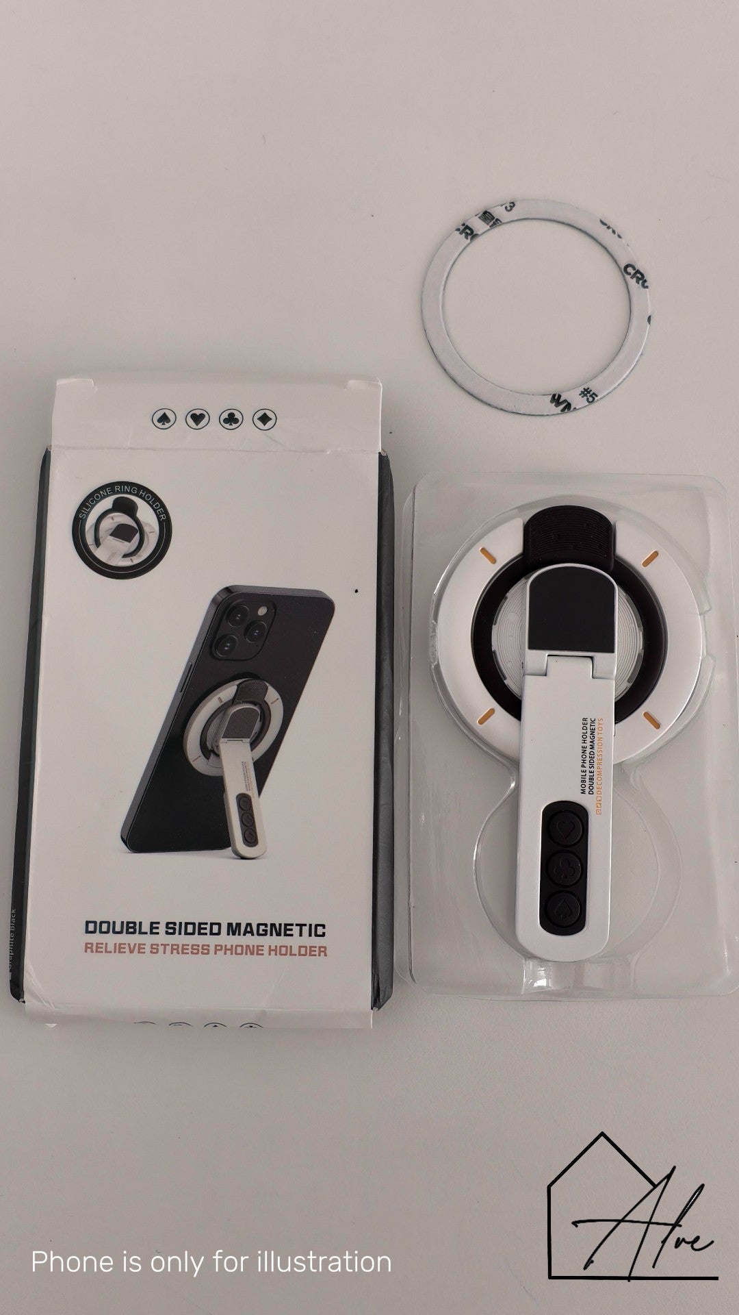 MagSafe Magnetic Phone Holder – Works with iPhone & Android (No Case Needed)